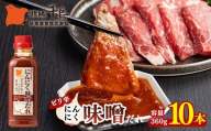 北陽千鳥ソース ピリ辛にんにく味噌だれ360g 10本 ピリ辛 甘め 調味料 万能調味料 たれ つけだれ 大蒜 にんにく ニンニク 味噌 みそ 辛味噌 辛い 焼肉 肉 焼鳥 餃子 鍋 自宅用 家庭用 栃木県 足利市 F7Z-1875