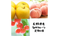＜発送月固定定期便＞長野の果物 サクランボ+桃+シナノゴールド全3回【4081301】