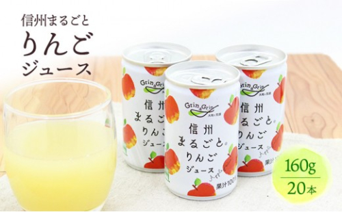 信州まるごとりんごジュース 160g×20本入 2572316 - 長野県長野市