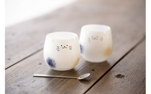 三毛猫グラス　《小：1個》 2572902 - 長野県長野市