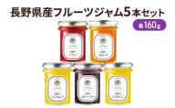 長野県産フルーツジャム5本セット　SFF-30 果実ジャム ブルーベリージャム いちごジャム あんずジャム りんごジャム 朝食 パンに塗る 食べ比べ