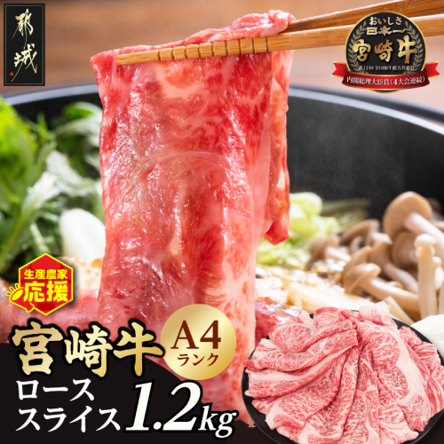 生産農家応援!宮崎牛ローススライス1.2kg_21-26-001-1200g 2573076 - 宮崎県都城市