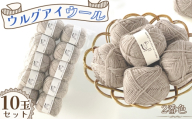 毛糸 あみもねっとウルグアイウール天然色 【2番色10玉セット】 ／ 毛糸 ウール100 編み物 天然色 ナチュラルカラー 手編み 棒針 かぎ針 軽い 柔らかい ふっくら 編みやすい セーター マフラー 手作り ハンドメイド 冬支度 愛知県 No.371