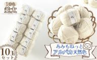 毛糸 あみもねっとアルパカ天然色並太 【1番色10玉セット】 ／ 毛糸 アルパカ ウール混 編み物 手編み 柔らかい 軽い なめらか 秋冬 マフラー セーター 帽子 ハンドメイド 棒針 かぎ針 ナチュラルカラー 普段使い 愛知県 No.382