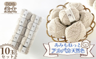 毛糸 あみもねっとアルパカ天然色並太 【8番色10玉セット】 ／ 毛糸 アルパカ ウール混 編み物 手編み 柔らかい 軽い なめらか 秋冬 マフラー セーター 帽子 ハンドメイド 棒針 かぎ針 ナチュラルカラー 普段使い 愛知県 No.389