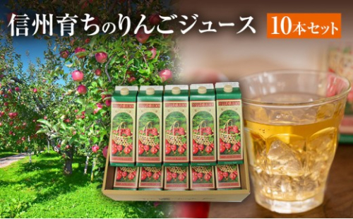 成増農園 信州育ちのりんごストレートジュース　1,000ml×10本 |  ジュース りんご アップルジュース 林檎 アップル 果汁 100% 人気 おすすめ ストレートジュース  飲料 ドリンク 飲み物 ギフト 送料無料 長野県 長野市 信州 信濃 ふるさと納税 2574131 - 長野県長野市
