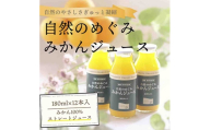 愛媛みかん果汁100%ストレート 自然のめぐみジュース 180ml×12本 (家庭用)＜D25-3＞_ジュース みかんジュース ミカンジュース ストレート 100% セット みかん ミカン 柑橘 フルーツ 果物 くだもの 愛媛 産直 産地直送 【1228226】 YWTAP002
