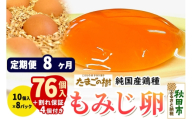《定期便8ヶ月》 たまごの樹 純国産鶏種 卵『もみじ』76個+割れ保証4個付き（10個入×8パック） [たまご タマゴ 玉子 鶏卵 まとめ買い オムレツ 卵かけご飯 朝食 料理 美味しい 瀧田養鶏場]