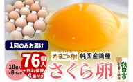 たまごの樹 純国産鶏種 卵『さくら』76個+割れ保証4個付き（10個入×8パック） [たまご タマゴ 玉子 鶏卵 まとめ買い オムレツ 卵かけご飯 朝食 料理 美味しい 瀧田養鶏場]