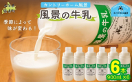 風景の牛乳 900ml ×6 【 ふるさと納税 人気 おすすめ ランキング 牛乳 牧場 低温殺菌 ノンホモ 定期便 カントリーホーム風景 北海道 十勝 鹿追町 送料無料 】 SKB067