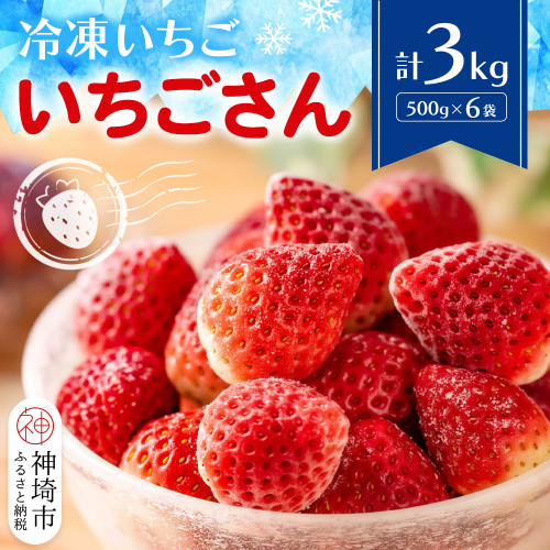 冷凍いちご(いちごさん)3kg(500g×6)【佐賀県 いちごさん 冷凍いちご 新鮮 果実 加工 甘さ 香り デザート スムージー ソース】(H116231) 2576122 - 佐賀県神埼市