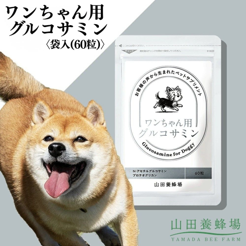 ワンちゃん用グルコサミン〈袋入(60粒)〉（02801）【006-a151】｜犬用サプリ 犬用健康補助食品 グルコサミン ペットサプリ ドッグサプリ サプリメント 岡山県 鏡野町 2577023 - 岡山県鏡野町