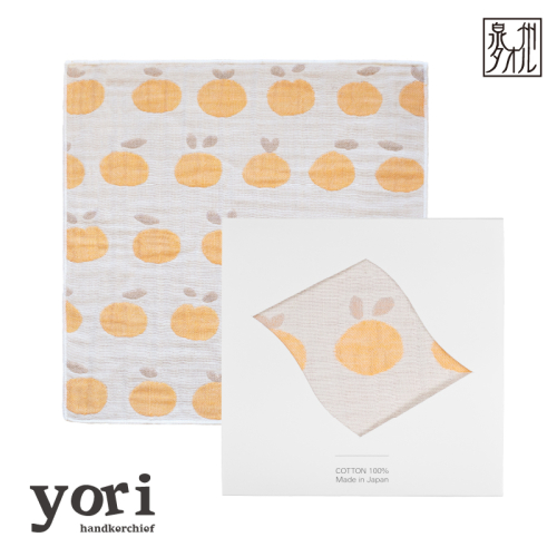 【スピード発送】yoriハンカチ単品ハンカチギフト（みかん）【ハンカチ 泉州タオル 普段使い ギフト 日用品 家族 はんかち】 G3963 2579079 - 大阪府泉佐野市
