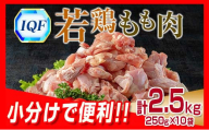小分けで便利 カット済 若鶏 もも肉 計2.5kg 250g×10袋 肉 鶏 鶏肉 国産 おかず 食品 お肉 チキン 送料無料