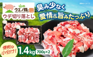 【2026年8月配送】「山のウエノ豚」 ウデ 切り落とし 1.4kg (700g×2パック) 大村市 / 合同会社肉のマルシン [ACCF002-8]