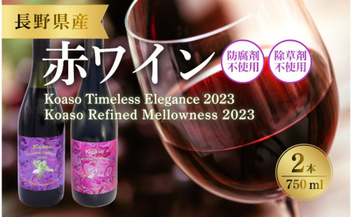 Koaso 長期熟成向き赤ワイン2023ヴィンテージ　2本セット ワイン 日本ワイン 赤 上田市 2583043 - 長野県上田市