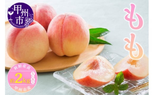 新鮮産直 甲州市！桃 約2kg 5～8玉【2025年発送】（KSF）B12-462【桃 もも モモ 令和7年発送 期間限定 山梨県産 甲州市 フルーツ 果物】 258352 - 山梨県甲州市