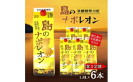 ＜毎月定期便＞奄美黒糖焼酎 島のナポレオン 1,800ml 紙パック 6本セット全12回