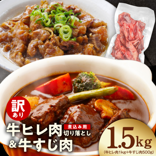 【氷温熟成×極味付け】煮込み用 牛ヒレ肉 切り落とし 1kg＋牛すじ肉 500g 総量1.5kg【訳あり サイズ不揃い 小分け 冷凍 SDGs フードロス カレー 煮込みに】 mrz0418 2585329 - 大阪府泉佐野市