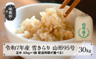 令和7年産 玄米 雪きらり（山形95号） 30kg 30kg×1袋 6月下旬発送 kk-ykgxa30-6s
