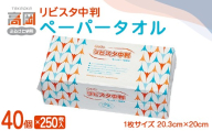 リビスタ中判ペーパータオル250枚×40個 ペーパータオル 防災グッズ ティッシュ キッチンペーパー タオル FAD-1771