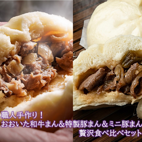 職人手作りの「おおいた和牛まん&特製豚まん&ミニ豚まん 贅沢食べ比べセット」_2564R 2587202 - 大分県国東市