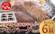 [ お中元ギフト]熊本県産 あか牛 100% ハンバーグ 120g×6個 くまモン パッケージ 046-0639-c
