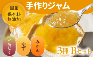 国産 手作りジャム3点セット Bセット いちじく ゆず ミカン イチジク  柚子 ユズ みかん 蜜柑 無添加 手造り てづくり 手作り ジャム フルーツ 果物
