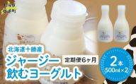 【定期6ヶ月】ジャージー飲むヨーグルト 500ml ×2 【ふるさと納税 人気 おすすめ ランキング ヨーグルト ジャージー牛乳 乳酸菌 安定剤不使用 乳化剤不使用 保存料不使用 濃厚 定期便 髙田牧場 北海道 十勝 鹿追町 送料無料】 SKM024