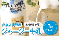 【定期6ヶ月】ジャージー牛乳 750ml ×3 【ふるさと納税 人気 おすすめ ランキング ジャージー牛乳 高級 ブランド 高田牧場 定期便 北海道 十勝 鹿追町 送料無料】 SKM048