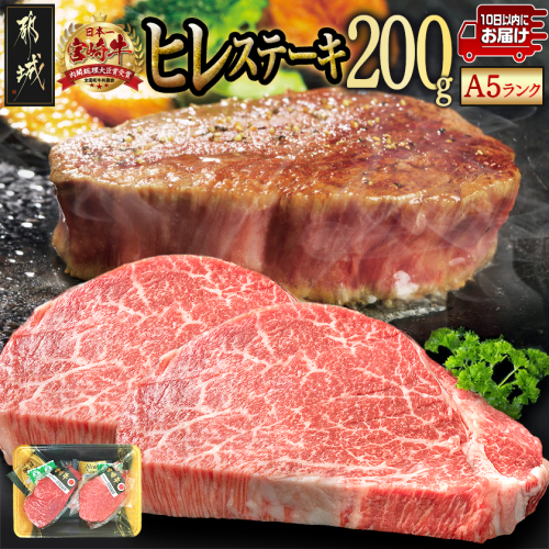 宮崎牛ヒレステーキ(A5)100g×2枚≪みやこんじょ特急便≫_18-0103-Q 2589257 - 宮崎県都城市