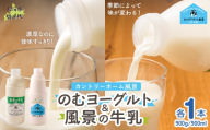のむヨーグルト900g 風景の牛乳900ml 各1本 [ ふるさと納税 人気 おすすめ ランキング 牛乳 ヨーグルト 無添加 てんさい オリゴ糖 濃厚 定期便 カントリーホーム風景 北海道 十勝 鹿追町 送料無料 ]
