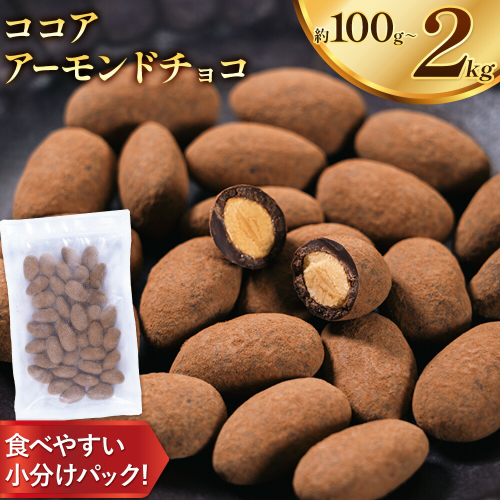 ココア アーモンドチョコ 選べる 100g 500g 1kg 2kg《30日以内に出荷予定(土日祝除く)》和歌山県 日高川町 送料無料 スイーツ デザート お菓子 おやつ チョコ アーモンド アーモンドチョコ ココア 2592821 - 和歌山県日高川町