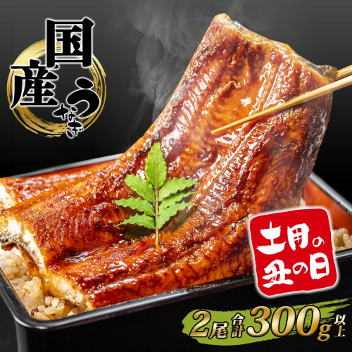 国産 うなぎ 蒲焼き 境町秘伝のタレ 4度焼きあげ 2尾 計300g以上 簡易包装 タレ 山椒 付き 鰻 蒲焼 K2390  2592961 - 茨城県境町