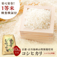 【3ヶ月定期便】2026年産 京都・京丹後峰山 特別栽培米コシヒカリ 10kg 【白米】 1等米 検査済証付　お米 精米 お弁当 おにぎり 京都府産 白米 特別栽培 一等米 ふるさと納税 米 定期便 生産者応援 農家応援
