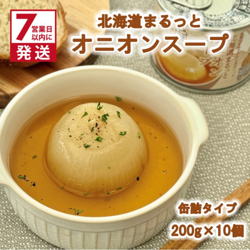 《7営業日以内に発送》北海道まるっとオニオンスープ 缶詰タイプ 10個 ( 玉ねぎ たまねぎ 加工品 スープ 簡単 )【188-0013】 2593430 - 北海道北見市