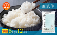 《先行予約》定期便 無洗 米 あきたこまち 令和8年産 無洗米 5kg(5kg×1) × 12ヶ月 5kg袋 選べる容量 定期 5キロ 12ヶ月 12か月 12回 お米 おこめ コスパ こめ コメ kome 潟上市 秋田県 送料無料【秋田のこまち農場】