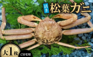 ＜先行予約＞＜活き＞ご自宅用松葉ガニ　大　1枚(800～940g前後)　※11月中旬から順次発送【1596406】