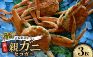＜先行予約＞＜蒸し＞訳あり足折れ日本海産親ガニ(セコガニ)　3枚　※11月中旬から順次発送【1596416】