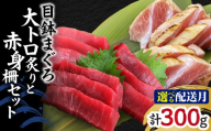 目鉢まぐろ 大トロ炙りと赤身柵セット【7月お届け】　M005-008-07