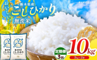 【栃木県共通返礼品】【令和8年度産】【定期3回】訳あり 栃木県産コシヒカリ  無洗米 5kg×2 10kg | 定期便 選べる ふるさと 納税 コシヒカリ とちぎの星 お米 精米 無洗米 ごはん ご飯 主食 日本米 kome 栃木県 共通返礼品 那珂川町 送料無料