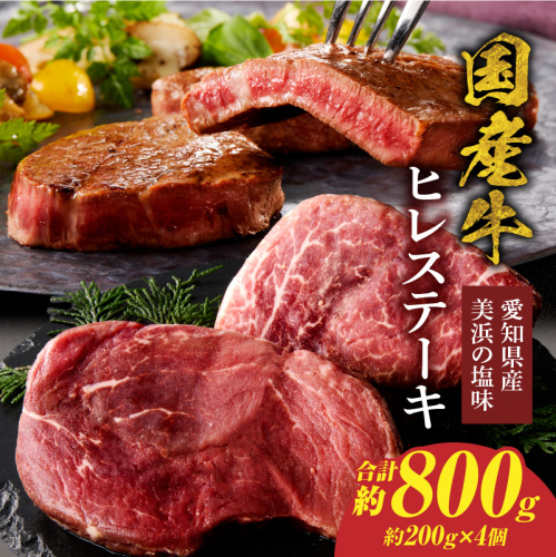 【食肉総合卸 丸正】国産牛ヒレステーキ 800ｇ 愛知県産美浜の塩味［153M19］ 2596056 - 愛知県小牧市