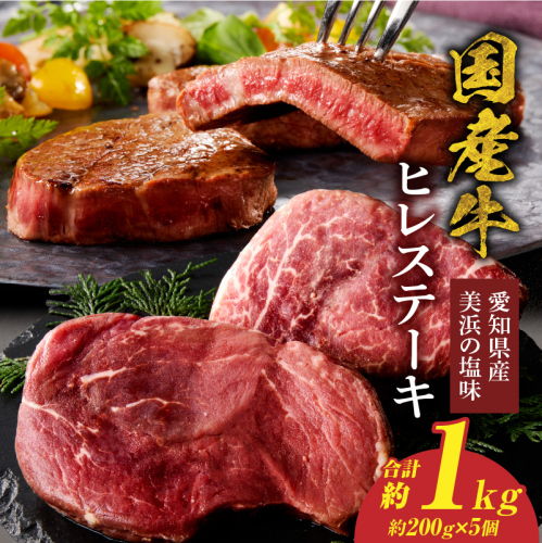 【食肉総合卸 丸正】国産牛ヒレステーキ 1kｇ 愛知県産美浜の塩味［153M20］ 2596057 - 愛知県小牧市