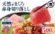 天然三崎まぐろ 赤身 切落し 500g（500g×1袋）【8月お届け】　M020-014-04-08