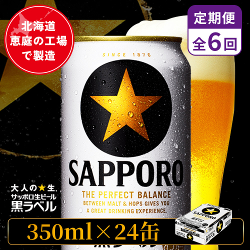 【定期便：全6回】サッポロ黒ラベル 350ml×24本【880040011906】 2596690 - 北海道恵庭市