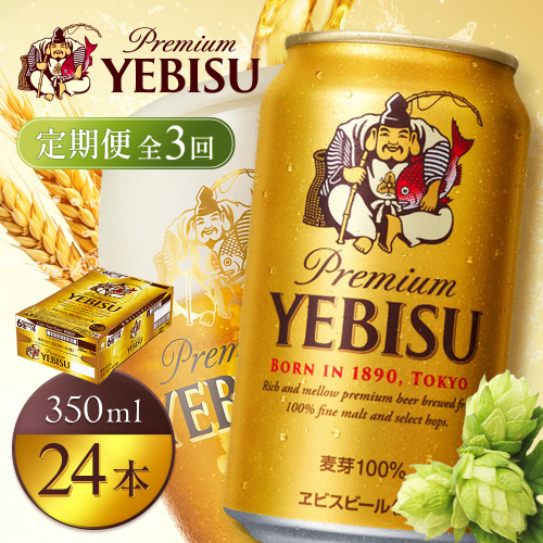 【定期便全3回】サッポロヱビスビール350ml×24本【930060121903】 2596967 - 北海道恵庭市