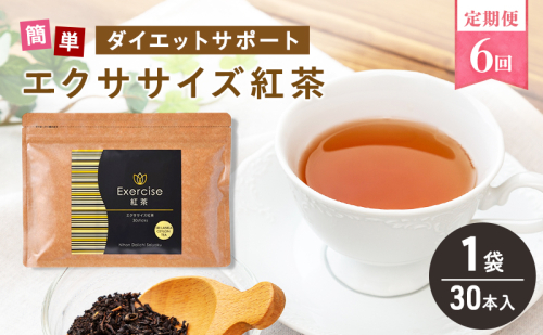 定期便 6回 エクササイズ 紅茶 30本入り 1袋 美容 健康 ダイエット 飲料 ポリフェノール アミノ酸 食物繊維 コーヒークロロゲン酸 コエンザイムQ10 L-カルニチン 燃焼サポート 送料無料 日本第一製薬 岐阜県 揖斐川町 2597373 - 岐阜県揖斐川町