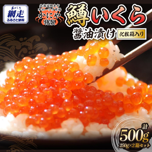 特製鱒いくら醤油漬け２箱500g化粧箱入り ABAO121 2597825 - 北海道網走市