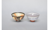 萩焼 ペアごはん茶碗「萩むらさき&御本手」