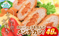 【6月発送】 カレー包みメンチカツ 60g×40個 【 ほどよい辛さ コク旨 惣菜 カレー メンチカツ 国産 鶏肉 使用 人気 】 RT2491-040